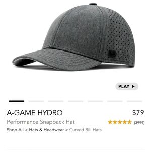 Melin A-Game Hydro Performance Snapback Hat - Charcoal Gray